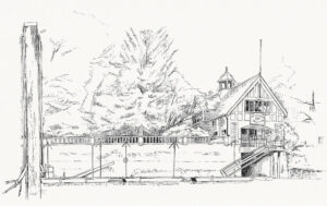 Historic technical drawing or architectural plan of Twickenham Yacht Club