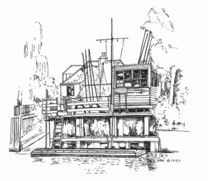 Historic technical drawing or architectural plan of Twickenham Yacht Club